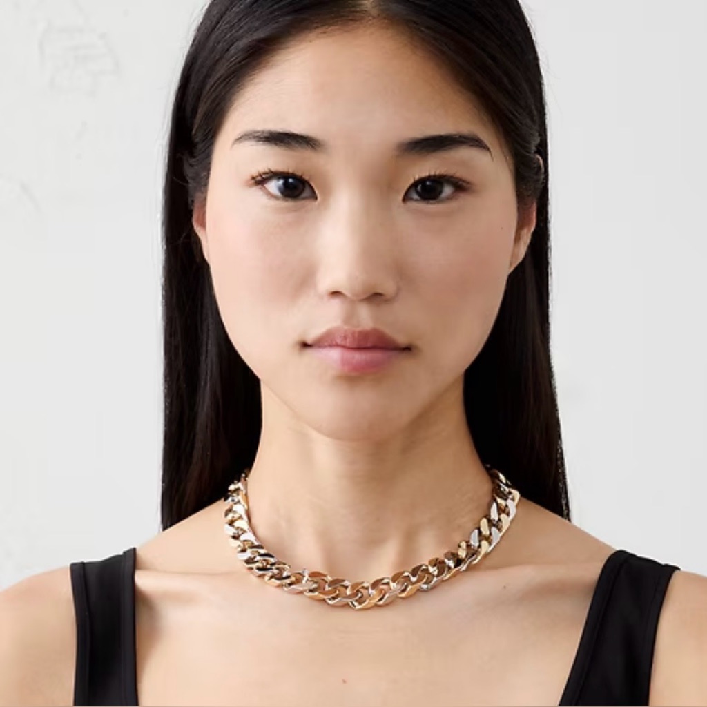 Banana Republic Necklace Womens Mixed Metal Curb Chain Toggle Nwt 30$